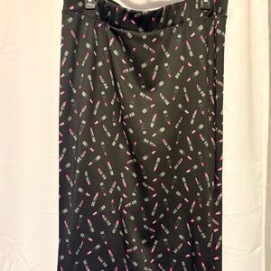 Black Skirt with Lipstick Print